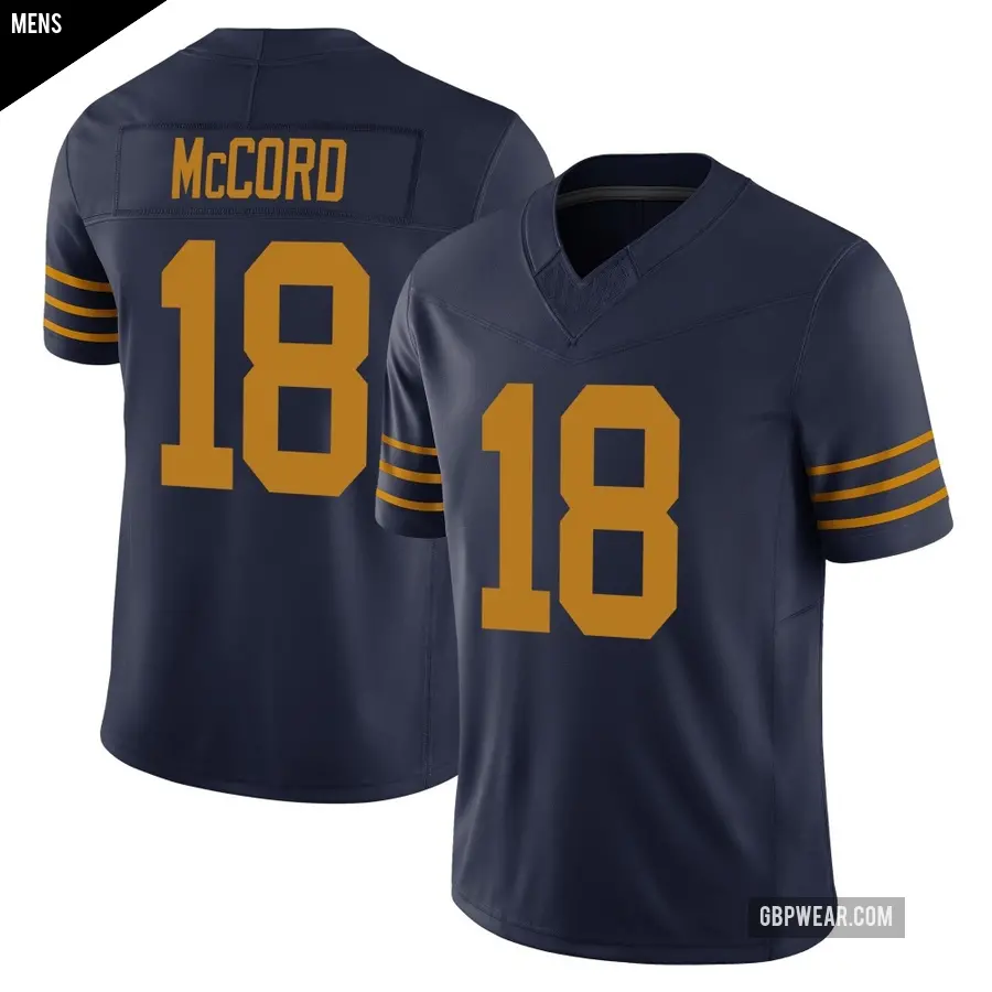 Men's Green Bay Packers ＃18 Kyle McCord Navy Limited The 1923 Classic Vapor F.U.S.E. Jersey
