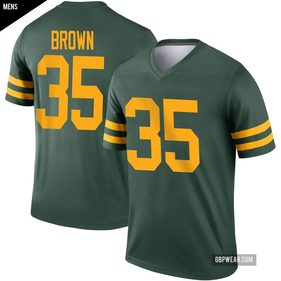 Men's Green Bay Packers ＃35 Kahzir Brown Green Legend Alternate Jersey