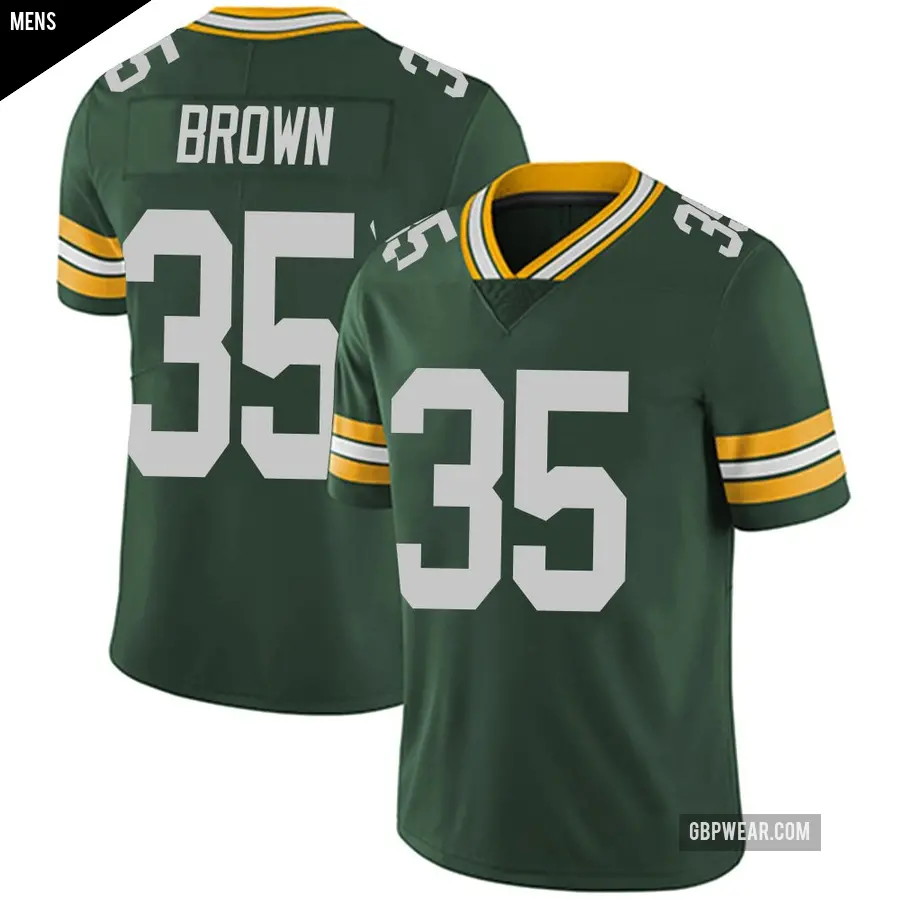 Men's Green Bay Packers ＃35 Kahzir Brown Green Limited Team Color Vapor Untouchable Jersey