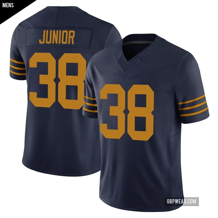 Men's Green Bay Packers ＃38 Gregory Junior Navy Limited The 1923 Classic Vapor F.U.S.E. Jersey