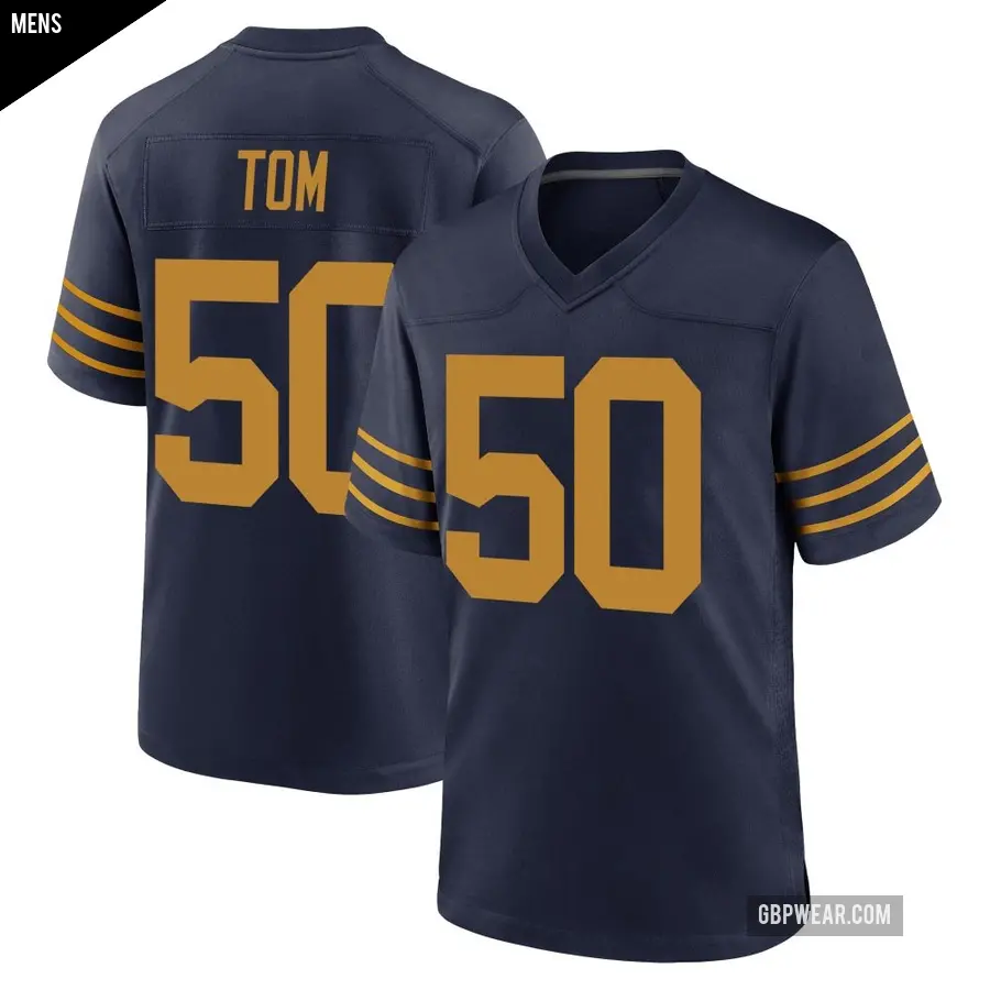 Men's Green Bay Packers ＃50 Zach Tom Navy Game The 1923 Classic Jersey