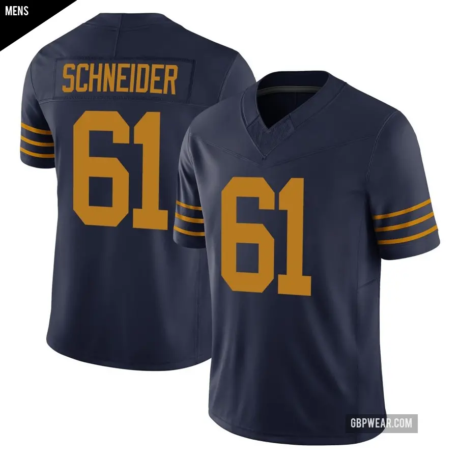 Men's Green Bay Packers ＃61 Cole Schneider Navy Limited The 1923 Classic Vapor F.U.S.E. Jersey