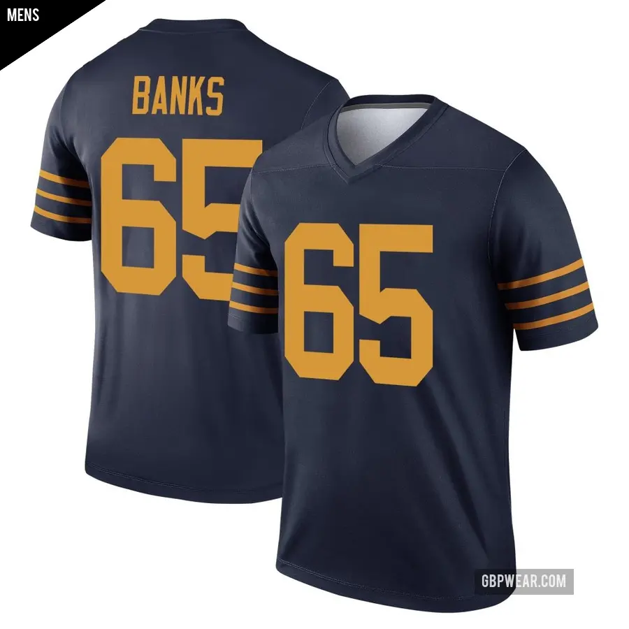 Men's Green Bay Packers ＃65 Aaron Banks Navy Legend The 1923 Classic Jersey