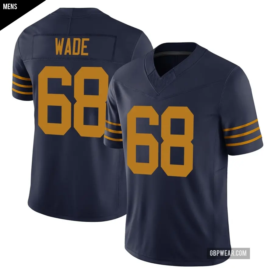 Men's Green Bay Packers ＃68 Dillon Wade Navy Limited The 1923 Classic Vapor F.U.S.E. Jersey