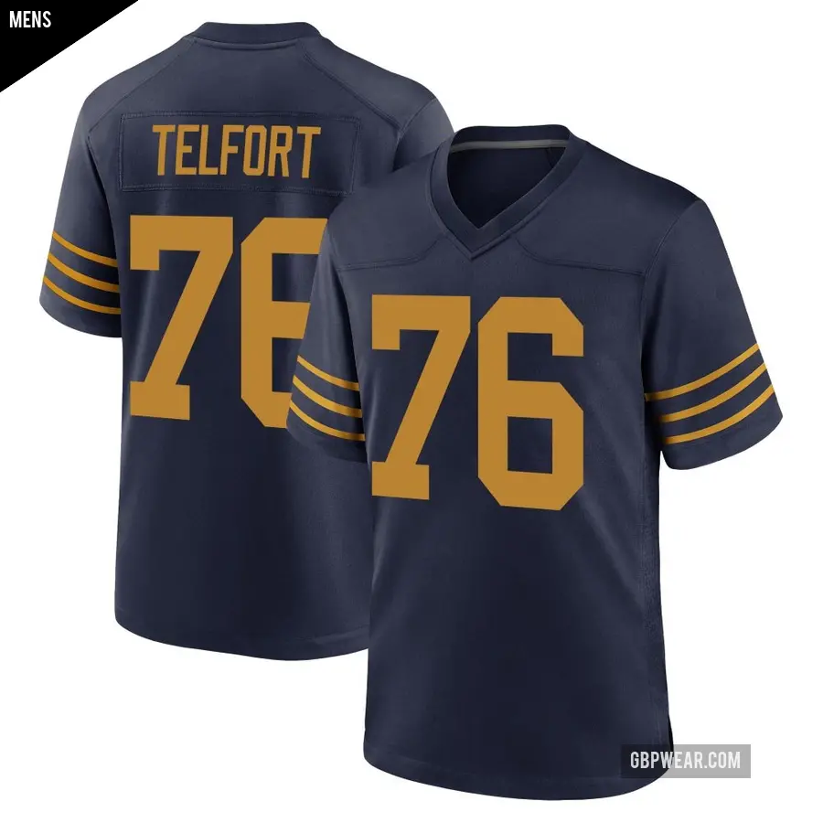 Men's Green Bay Packers ＃76 Kadeem Telfort Navy Game The 1923 Classic Jersey