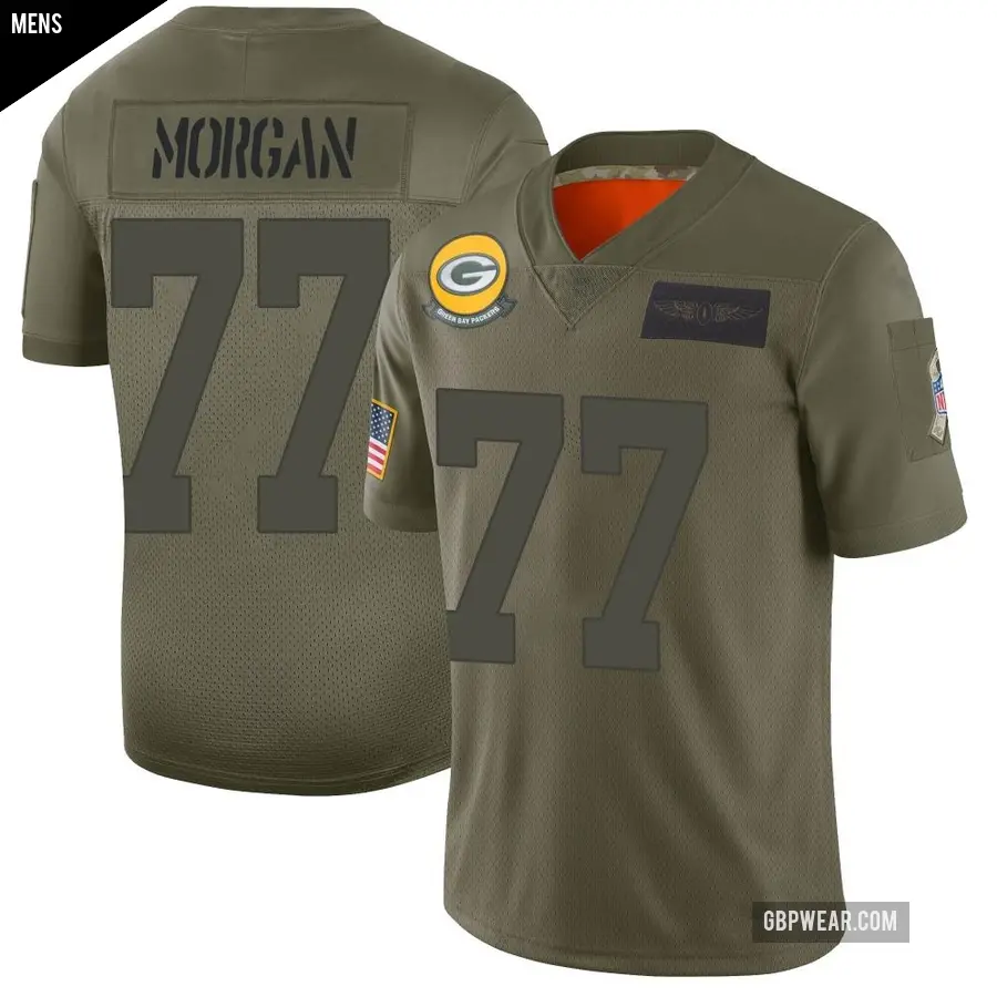 Men's Green Bay Packers ＃77 Jordan Morgan Camo Limited 2019 Salute to Service Jersey