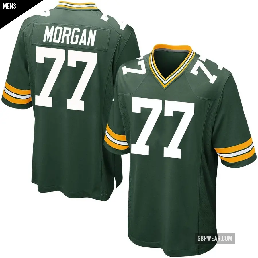 Men's Green Bay Packers ＃77 Jordan Morgan Green Game Team Color Jersey