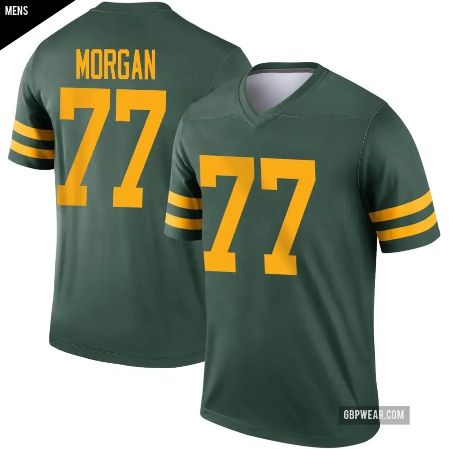 Men's Green Bay Packers ＃77 Jordan Morgan Green Legend Alternate Jersey