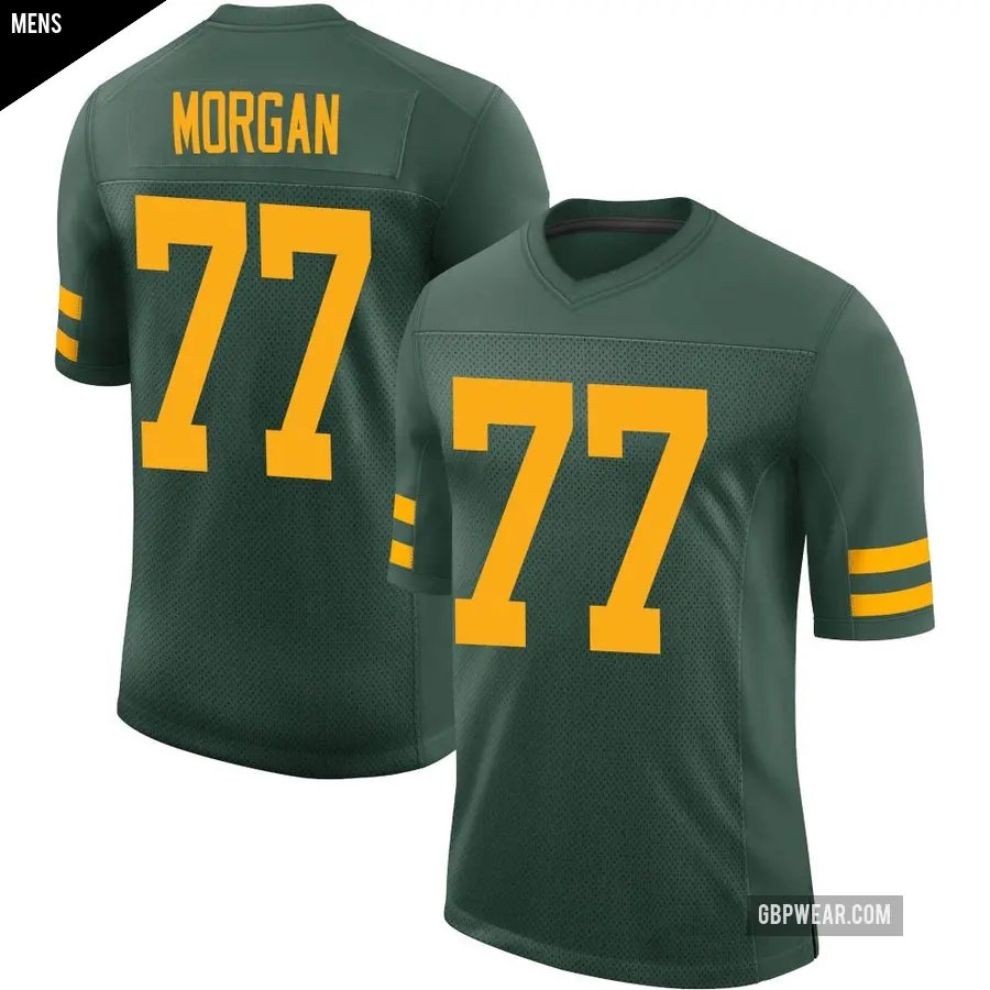 Men's Green Bay Packers ＃77 Jordan Morgan Green Limited Alternate Vapor Jersey