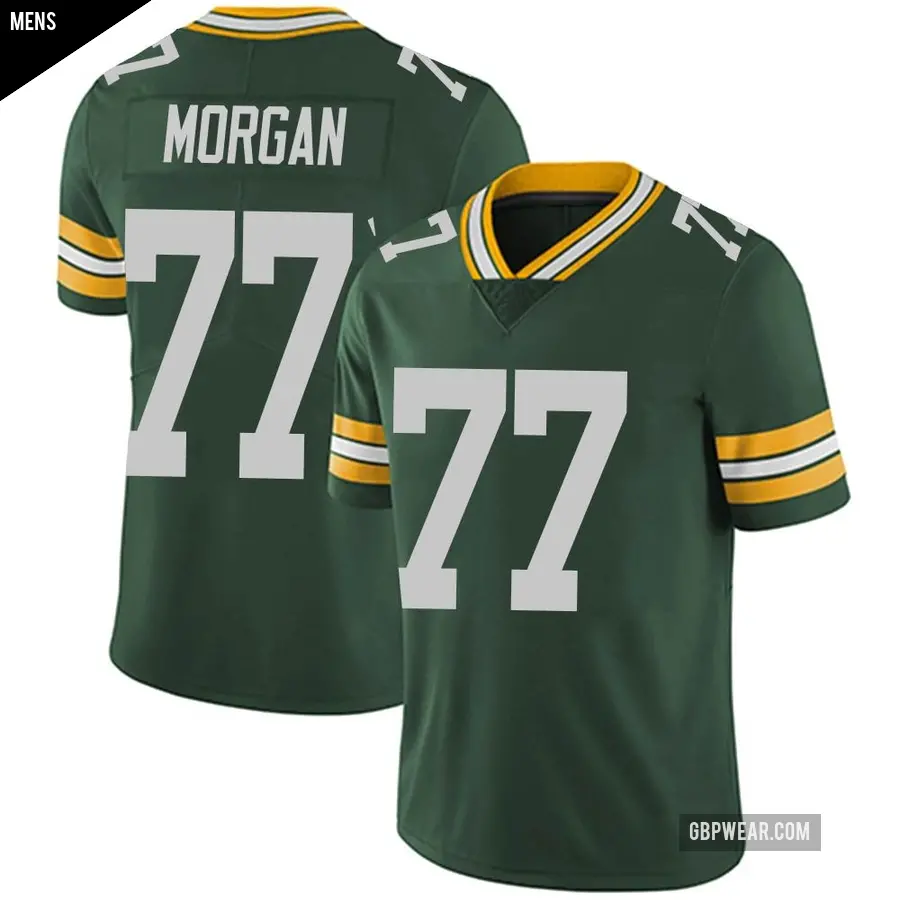 Men's Green Bay Packers ＃77 Jordan Morgan Green Limited Team Color Vapor Untouchable Jersey