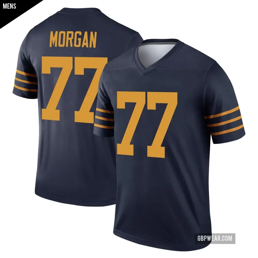 Men's Green Bay Packers ＃77 Jordan Morgan Navy Legend The 1923 Classic Jersey