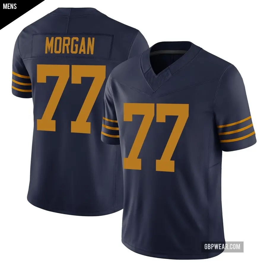 Men's Green Bay Packers ＃77 Jordan Morgan Navy Limited The 1923 Classic Vapor F.U.S.E. Jersey