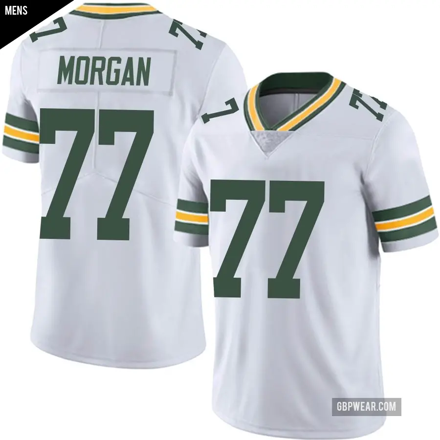 Men's Green Bay Packers ＃77 Jordan Morgan White Limited Vapor Untouchable Jersey