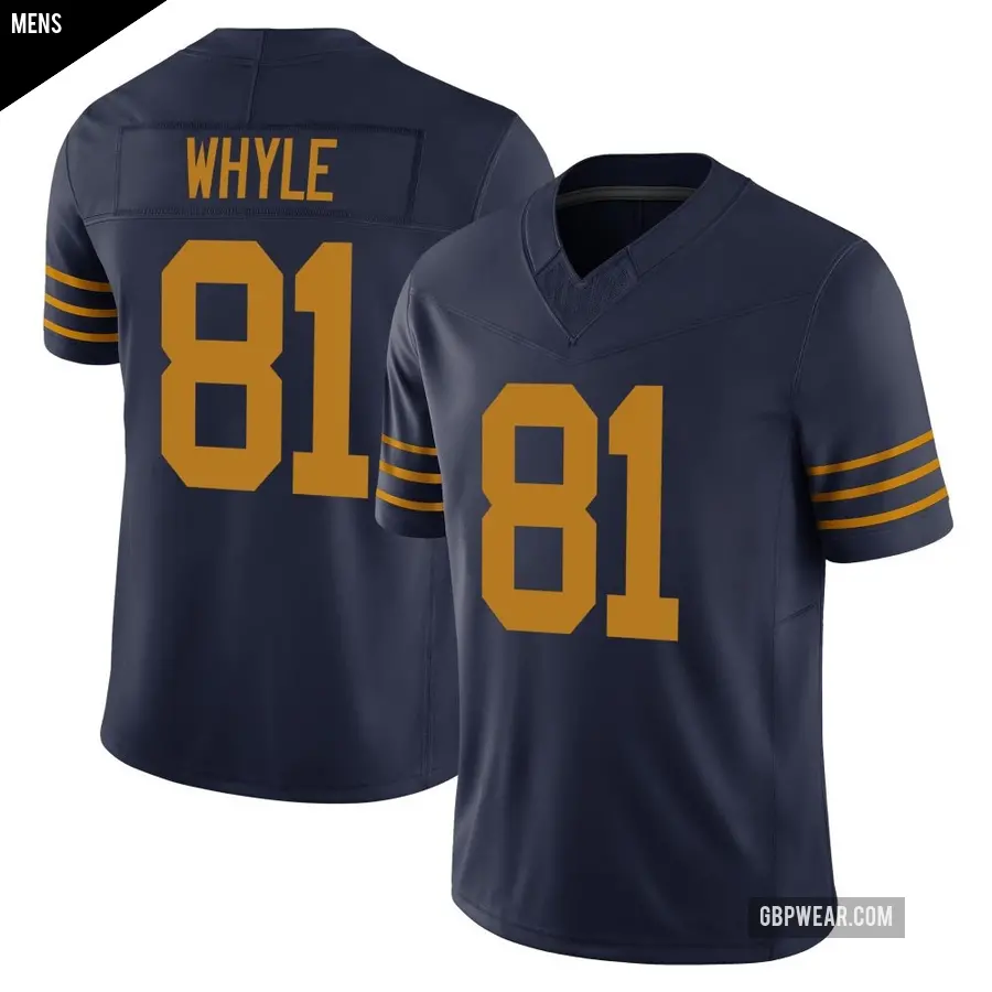 Men's Green Bay Packers ＃81 Josh Whyle Navy Limited The 1923 Classic Vapor F.U.S.E. Jersey