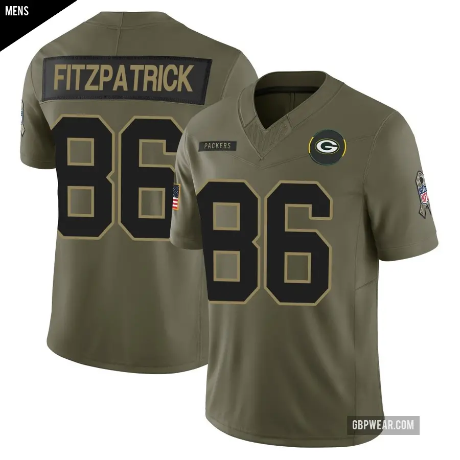 Men's Green Bay Packers ＃86 John FitzPatrick Olive Limited 2025 Salute to Service Jersey