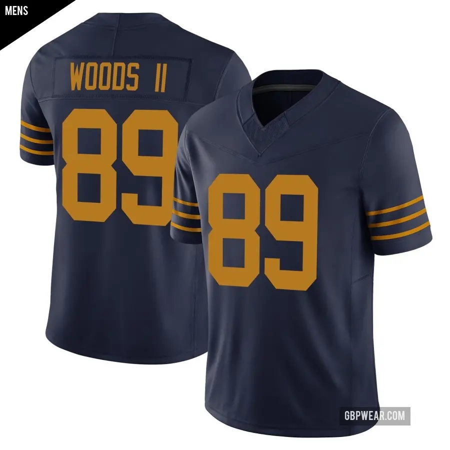 Men's Green Bay Packers ＃89 Michael Woods II Navy Limited The 1923 Classic Vapor F.U.S.E. Jersey