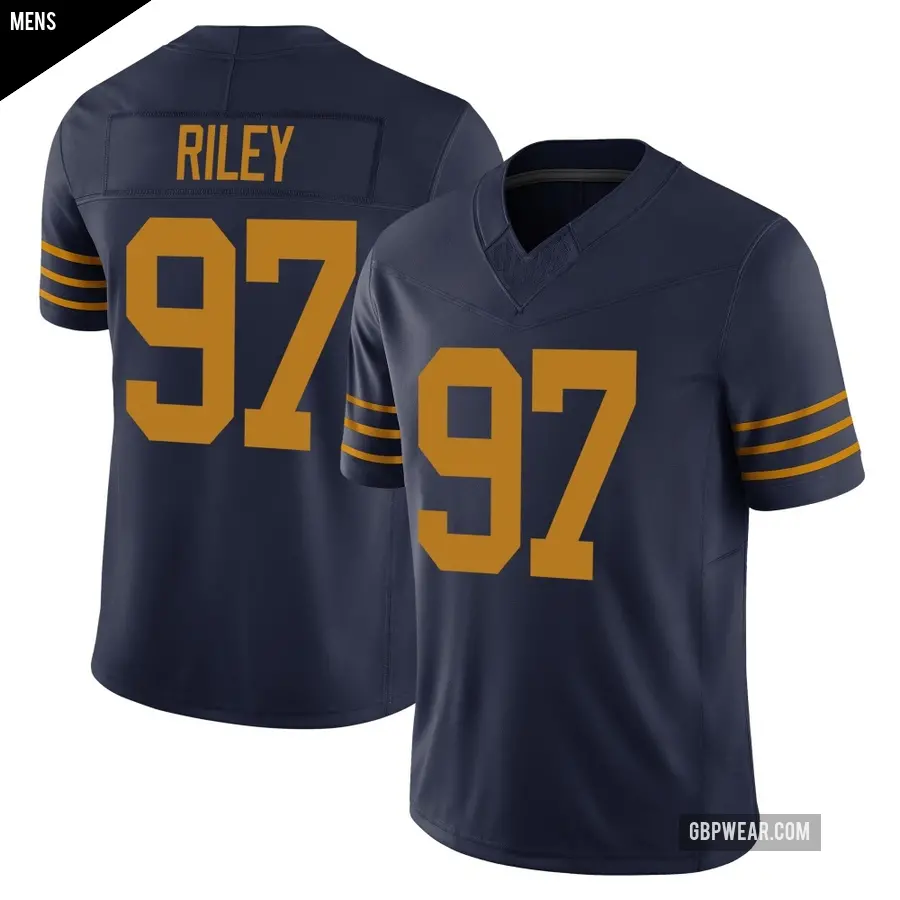 Men's Green Bay Packers ＃97 Jordon Riley Navy Limited The 1923 Classic Vapor F.U.S.E. Jersey