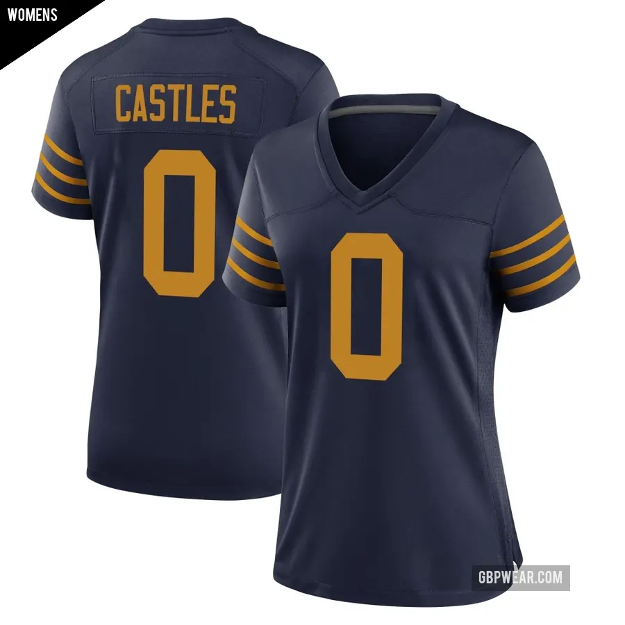 Women's Green Bay Packers ＃0 McCallan Castles Navy Game The 1923 Classic Jersey