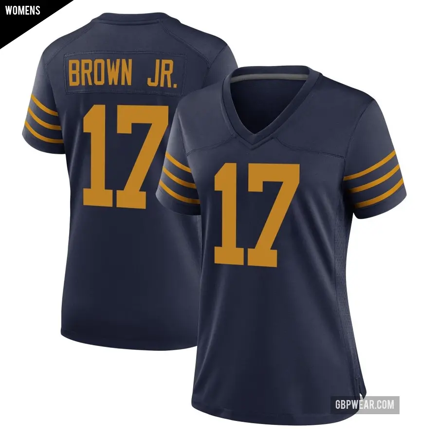 Women's Green Bay Packers ＃17 Sam Brown Jr. Navy Game The 1923 Classic Jersey