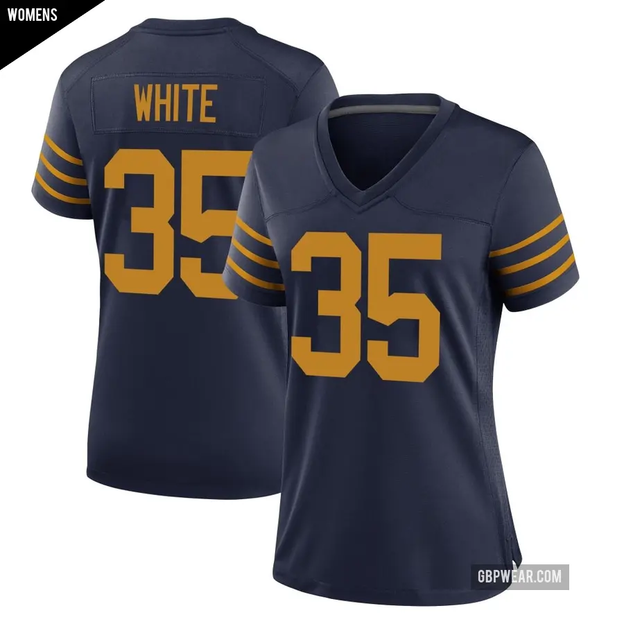 Women's Green Bay Packers ＃35 Jalen White Navy Game The 1923 Classic Jersey