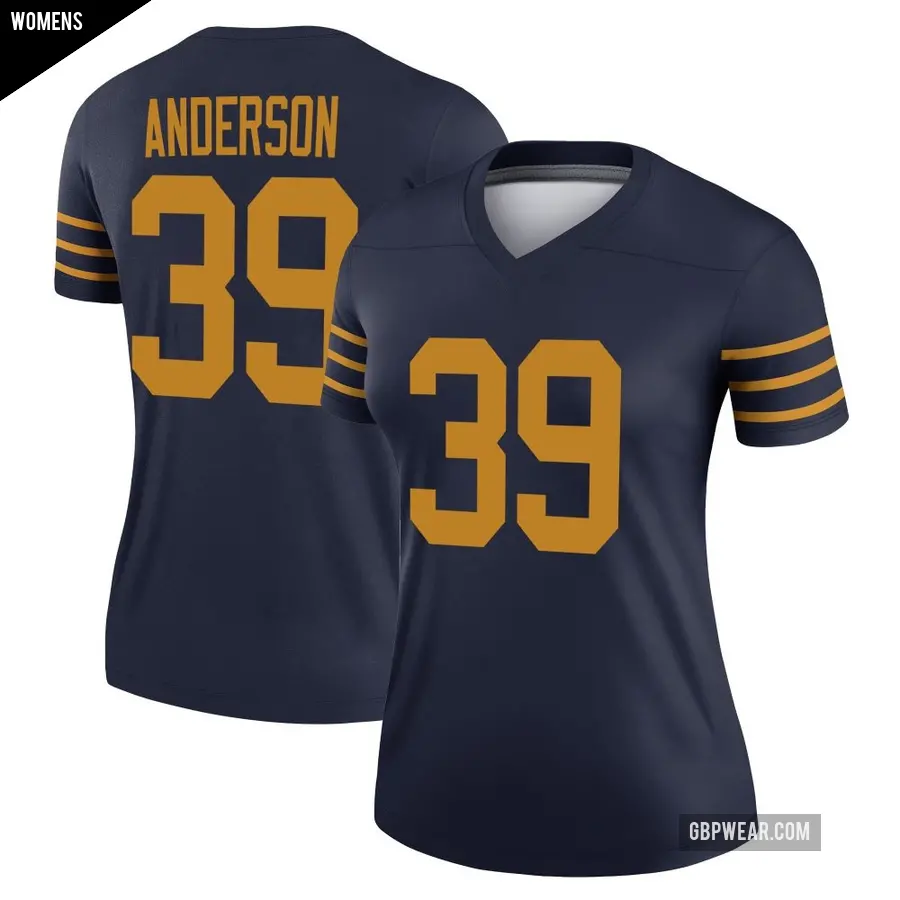 Women's Green Bay Packers ＃39 Zayne Anderson Navy Legend The 1923 Classic Jersey