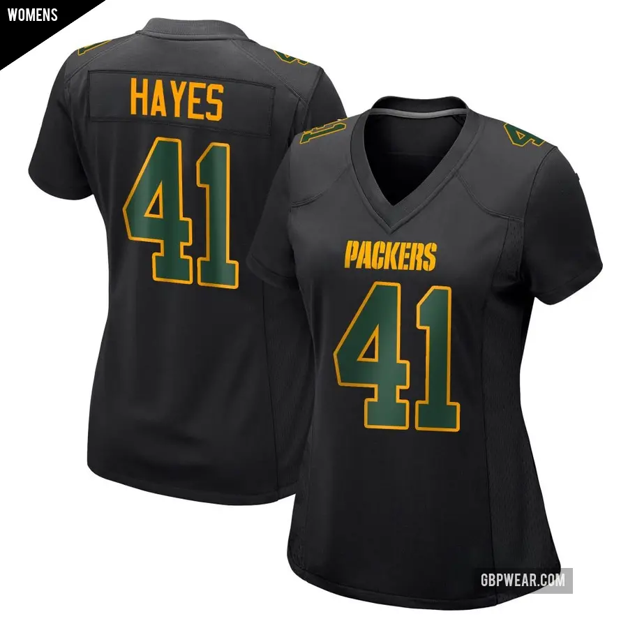 Women's Green Bay Packers ＃41 Kaleb Hayes Black Game Fashion Jersey