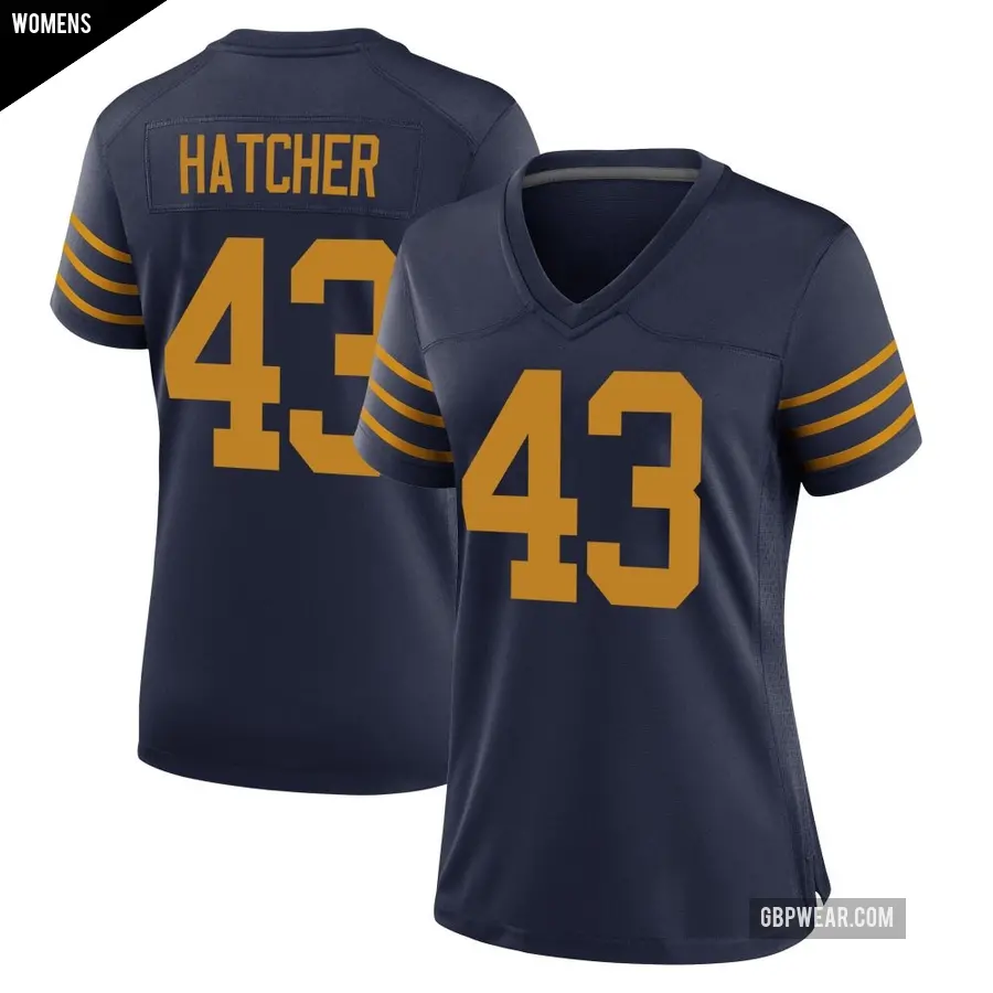 Women's Green Bay Packers ＃43 Broughton Hatcher Navy Game The 1923 Classic Jersey