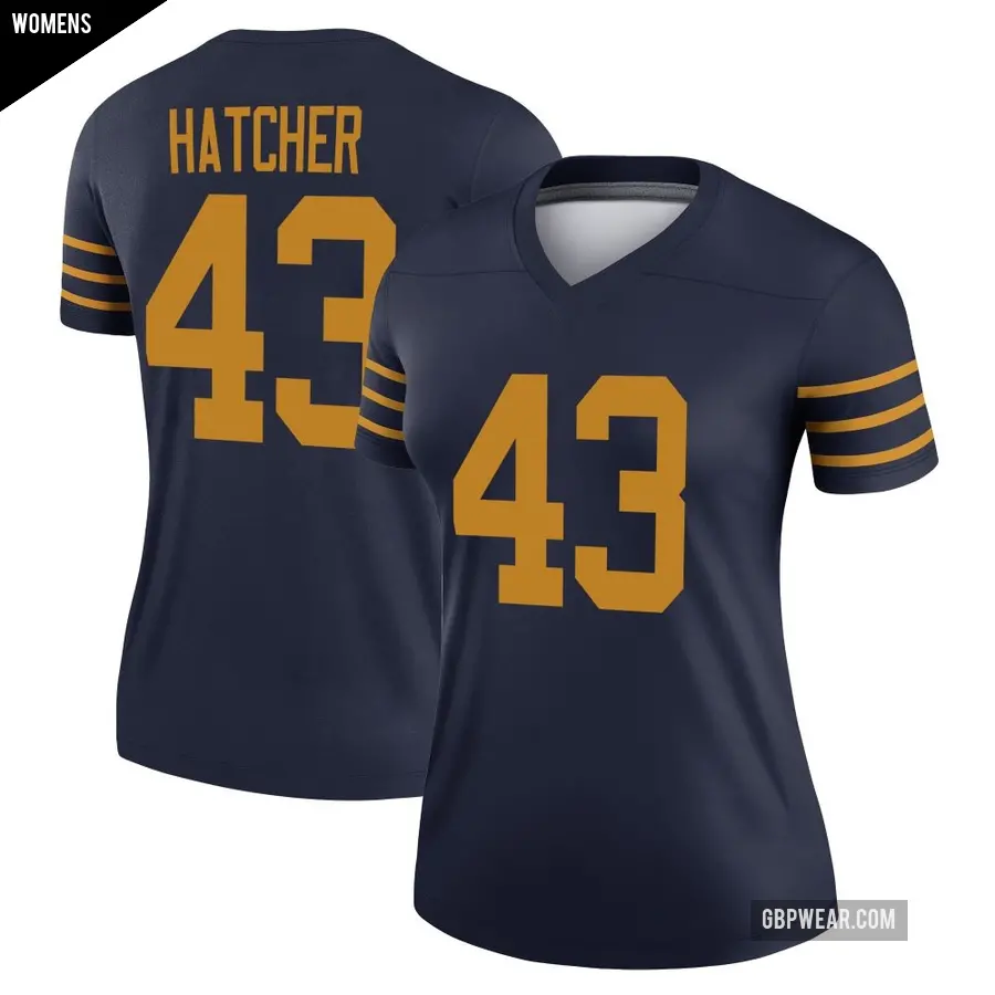 Women's Green Bay Packers ＃43 Broughton Hatcher Navy Legend The 1923 Classic Jersey