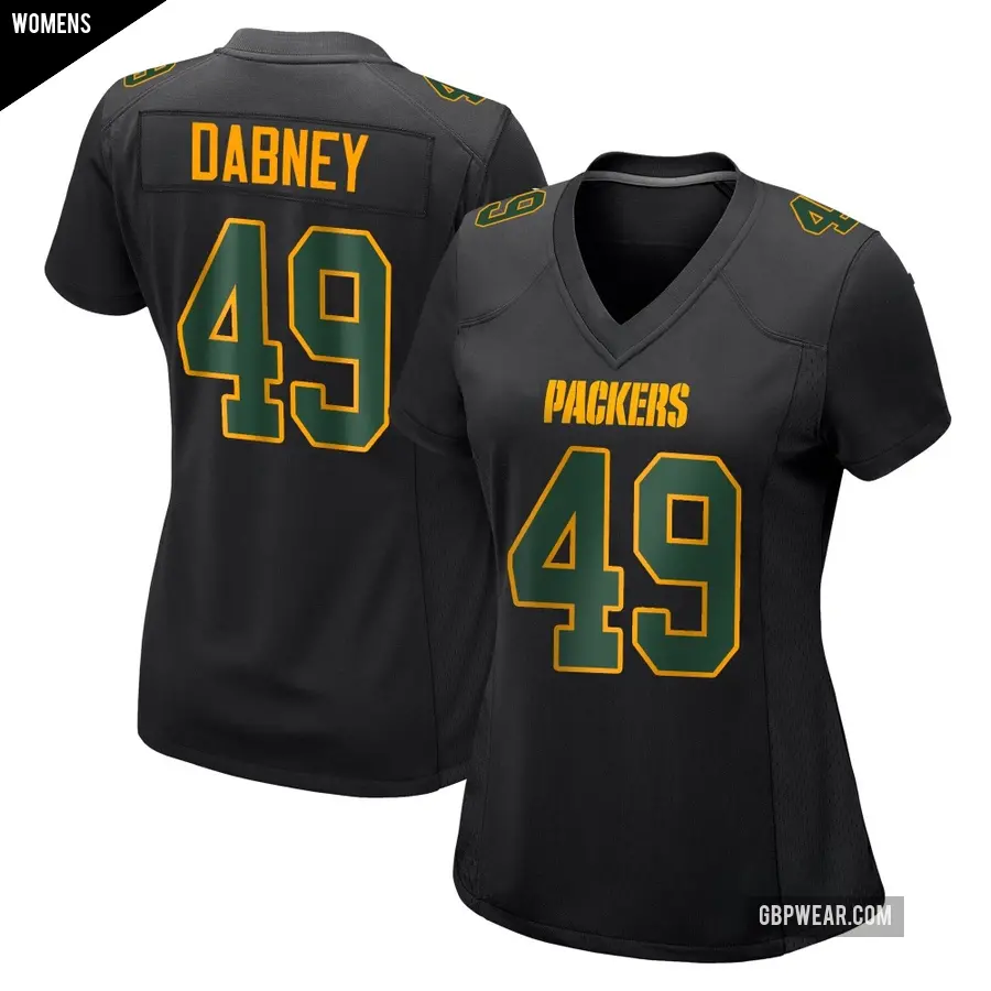 Women's Green Bay Packers ＃49 Drake Dabney Black Game Fashion Jersey