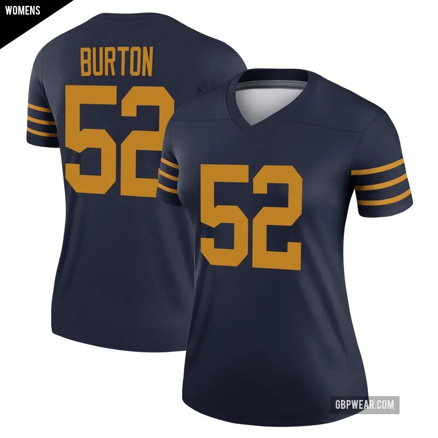 Women's Green Bay Packers ＃52 Jager Burton Navy Legend The 1923 Classic Jersey