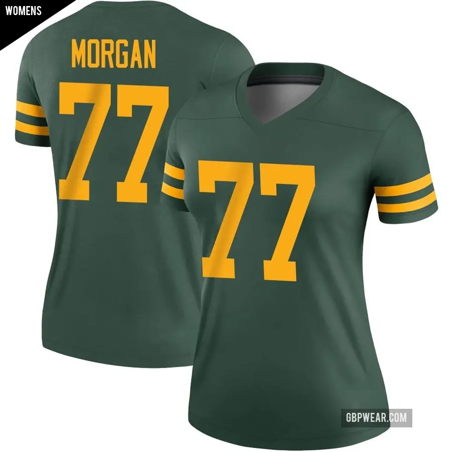 Women's Green Bay Packers ＃77 Jordan Morgan Green Legend Alternate Jersey