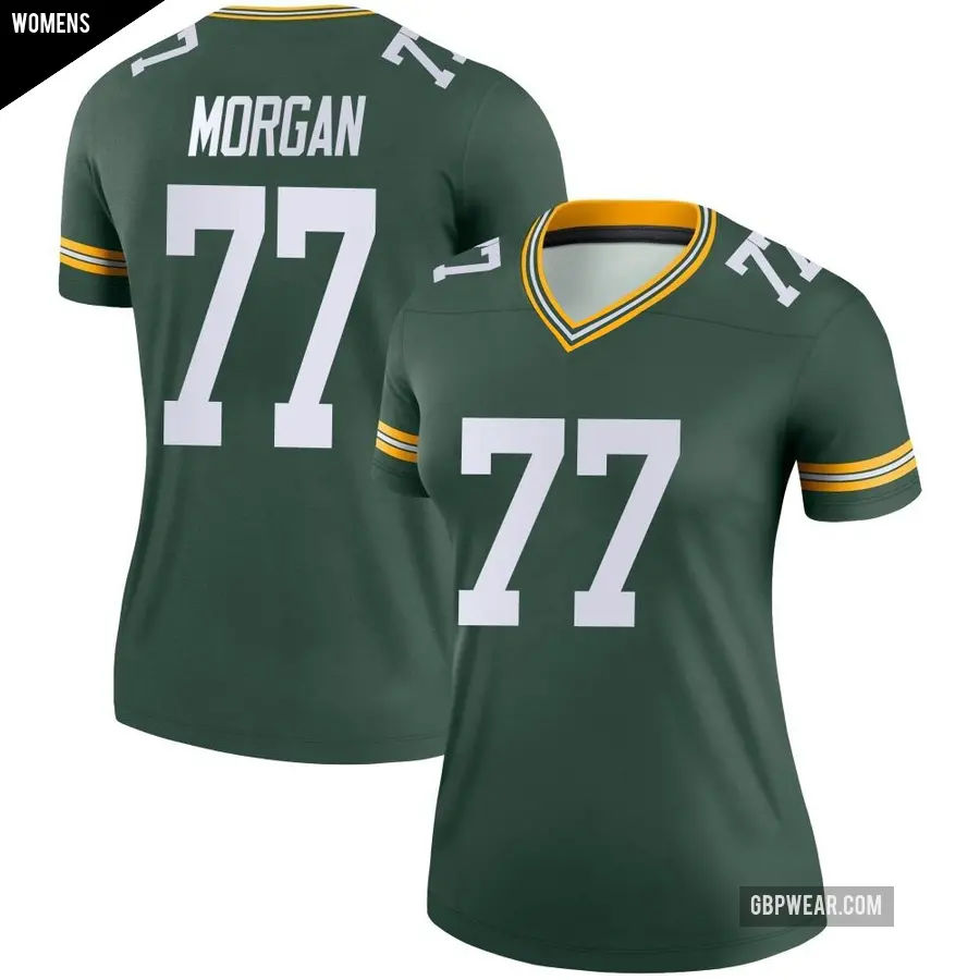 Women's Green Bay Packers ＃77 Jordan Morgan Green Legend Jersey