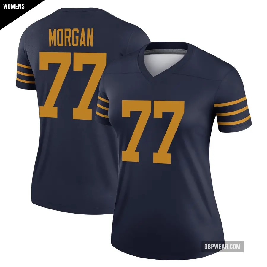 Women's Green Bay Packers ＃77 Jordan Morgan Navy Legend The 1923 Classic Jersey