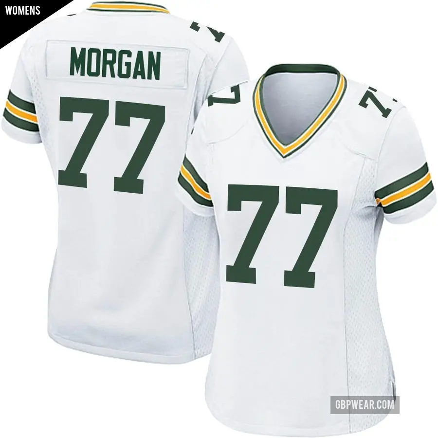 Women's Green Bay Packers ＃77 Jordan Morgan White Game Jersey