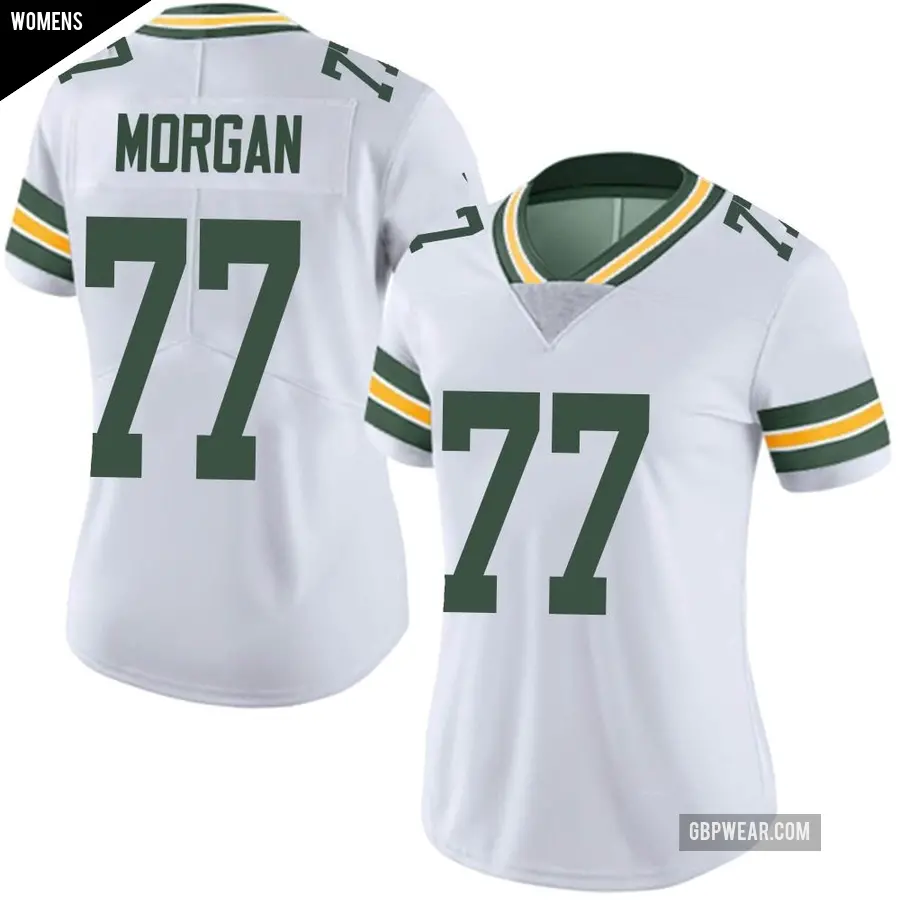 Women's Green Bay Packers ＃77 Jordan Morgan White Limited Vapor Untouchable Jersey
