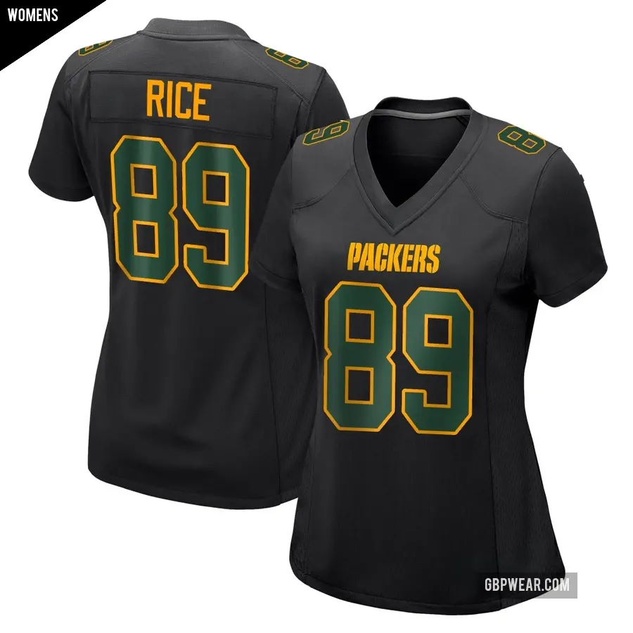 Women's Green Bay Packers ＃89 Brenden Rice Black Game Fashion Jersey