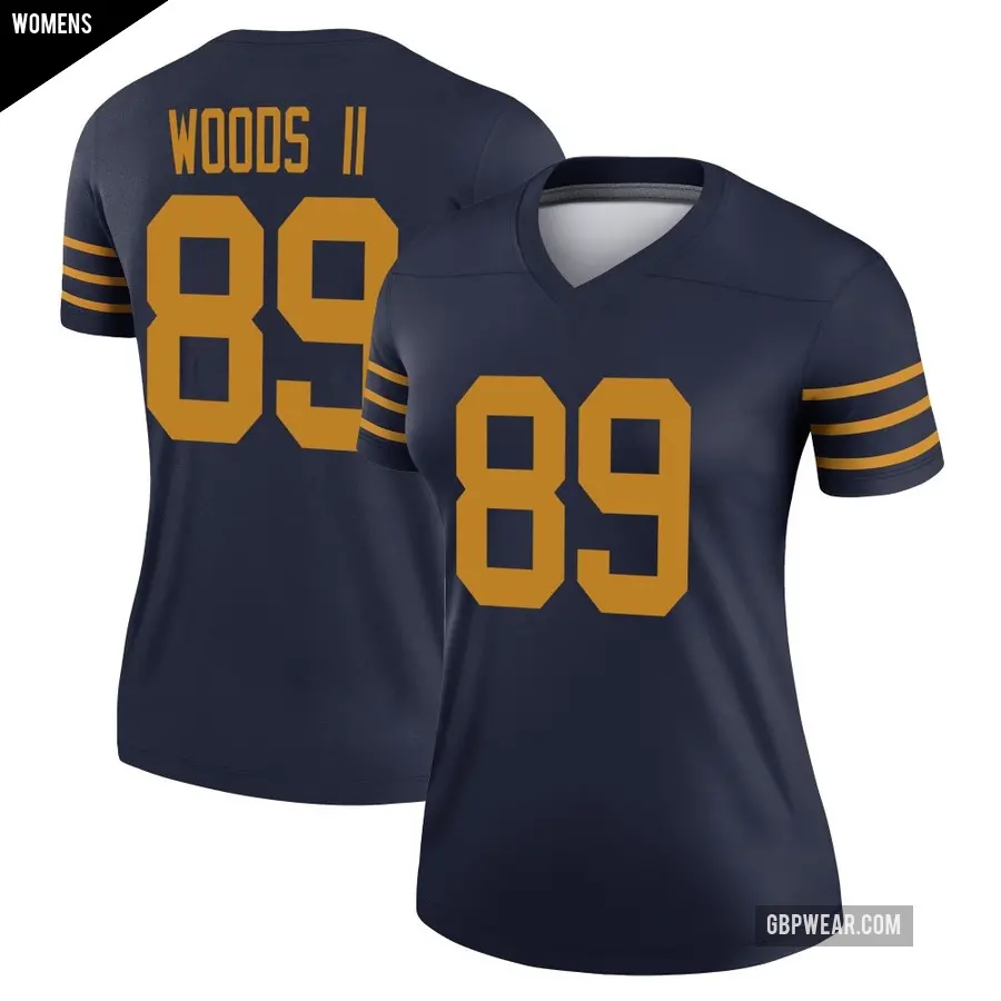 Women's Green Bay Packers ＃89 Michael Woods II Navy Legend The 1923 Classic Jersey