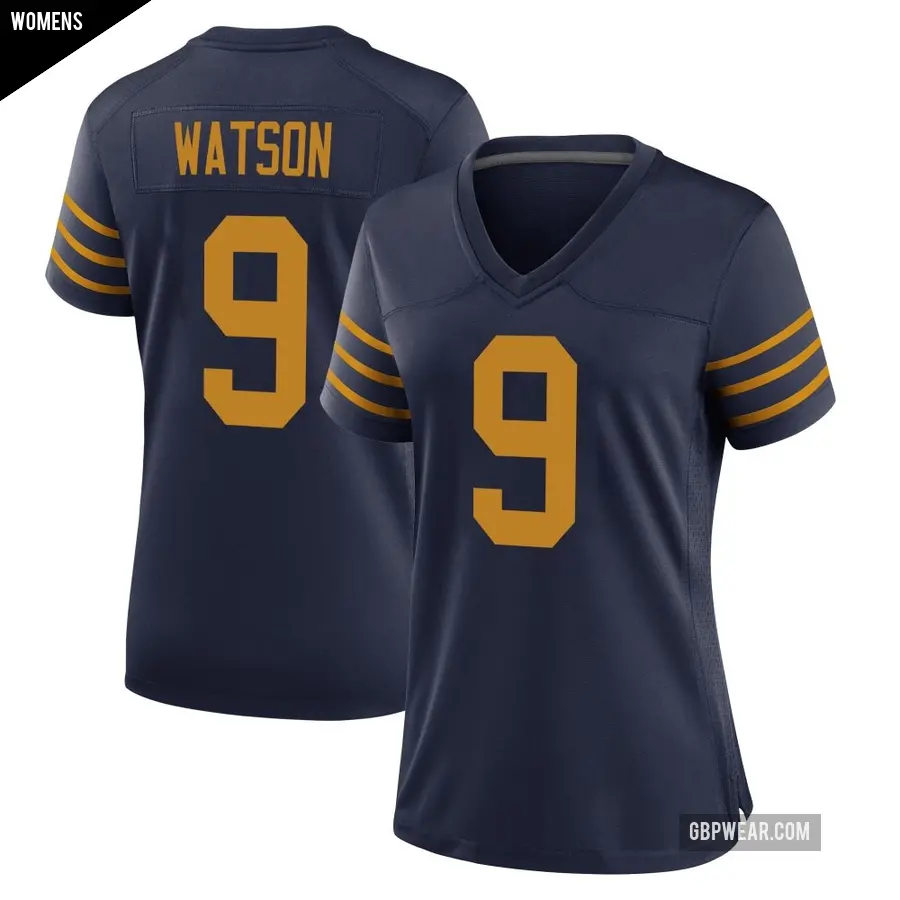 Women's Green Bay Packers ＃9 Christian Watson Navy Game The 1923 Classic Jersey