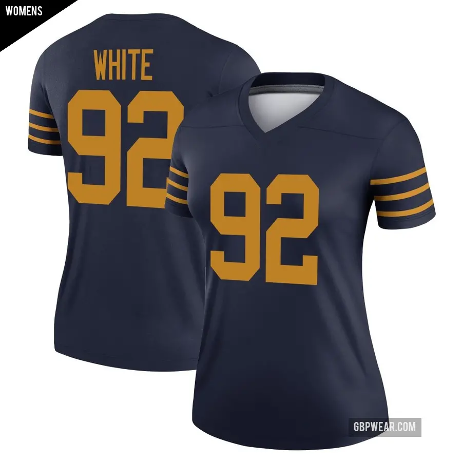 Women's Green Bay Packers ＃92 Reggie White Navy Legend The 1923 Classic Jersey