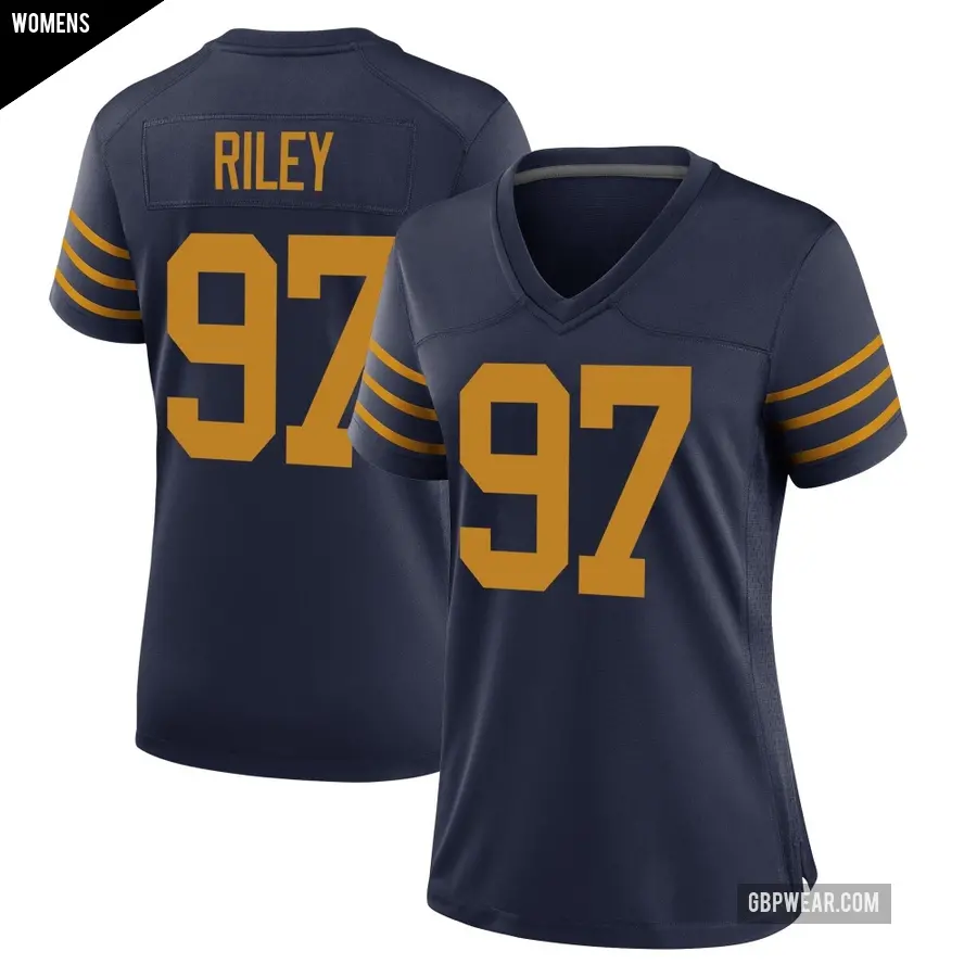 Women's Green Bay Packers ＃97 Jordon Riley Navy Game The 1923 Classic Jersey