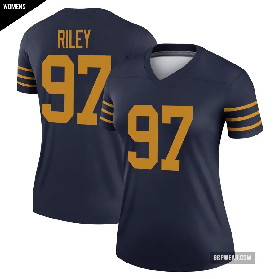 Women's Green Bay Packers ＃97 Jordon Riley Navy Legend The 1923 Classic Jersey