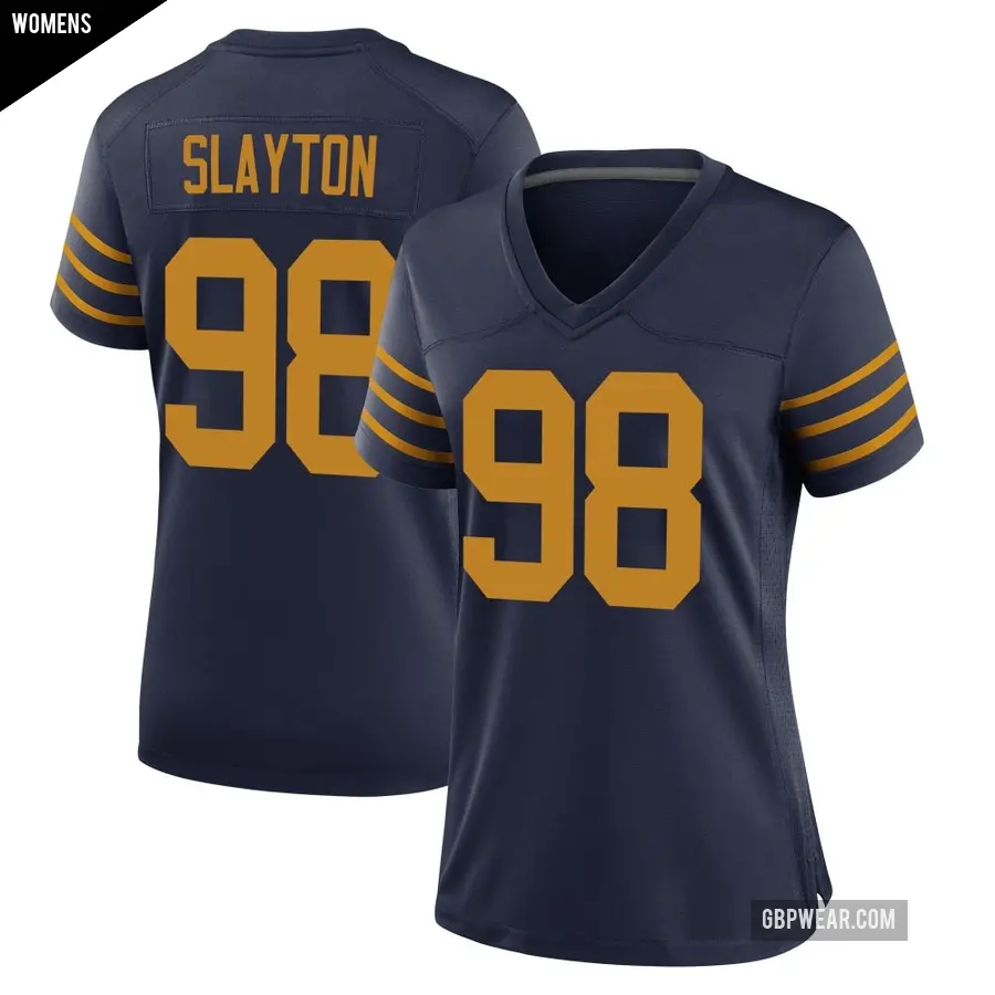 Women's Green Bay Packers ＃98 Chris Slayton Navy Game The 1923 Classic Jersey