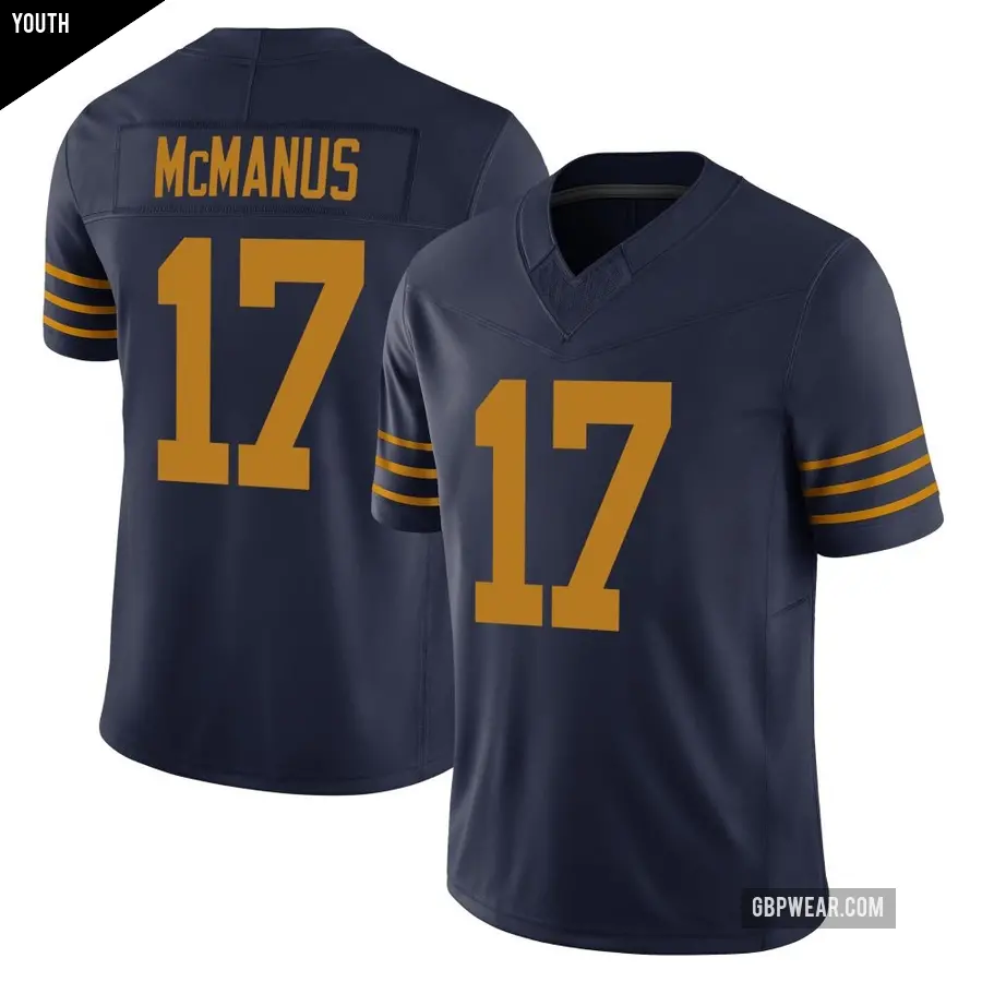 Youth Green Bay Packers ＃17 Brandon McManus Navy Limited The 1923 Classic Vapor F.U.S.E. Jersey