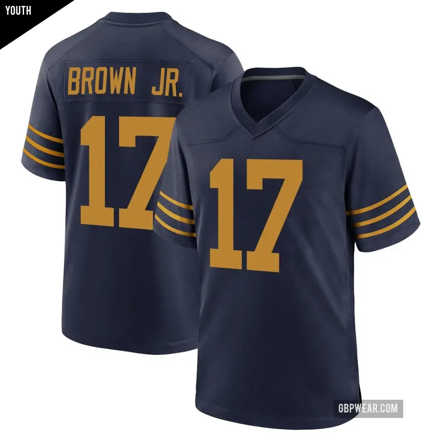 Youth Green Bay Packers ＃17 Sam Brown Jr. Navy Game The 1923 Classic Jersey
