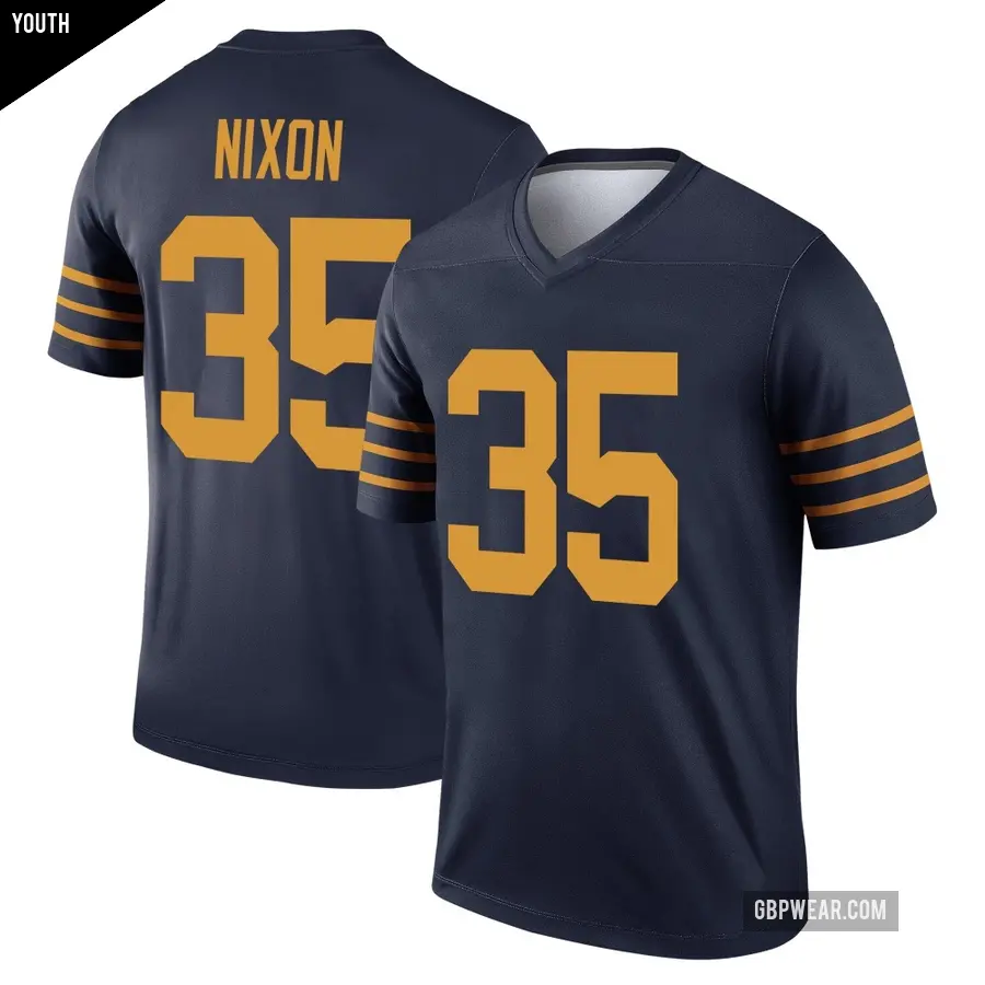 Youth Green Bay Packers ＃35 Jaden Nixon Navy Legend The 1923 Classic Jersey