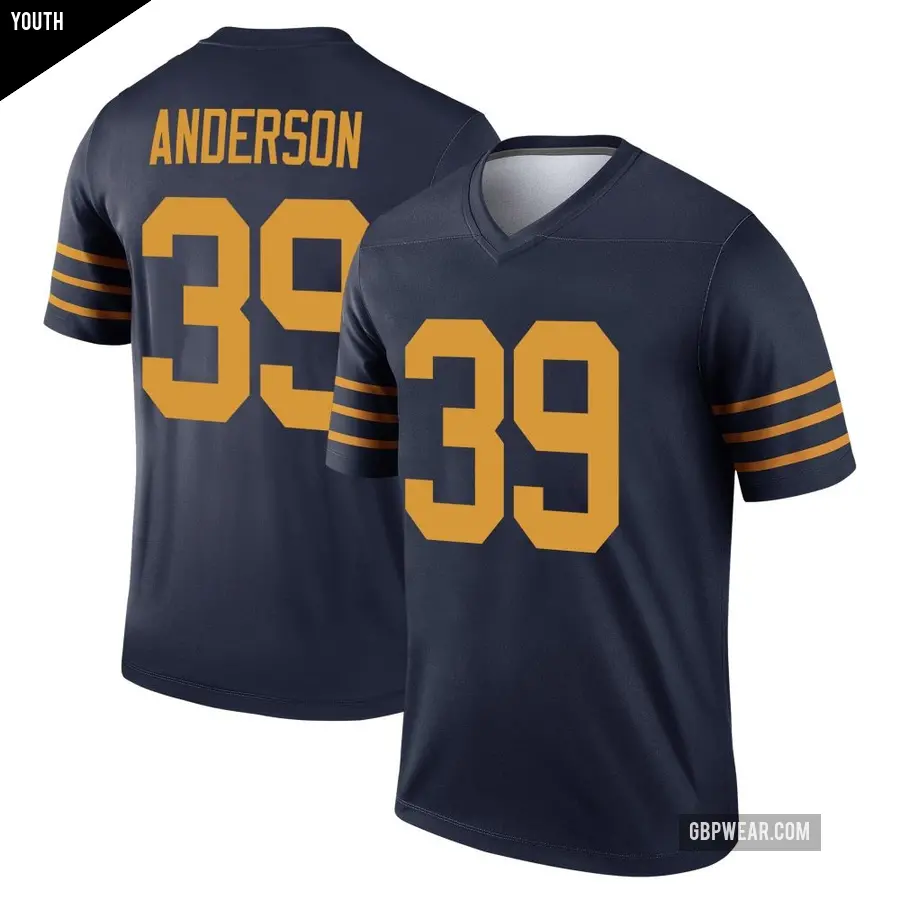 Youth Green Bay Packers ＃39 Zayne Anderson Navy Legend The 1923 Classic Jersey
