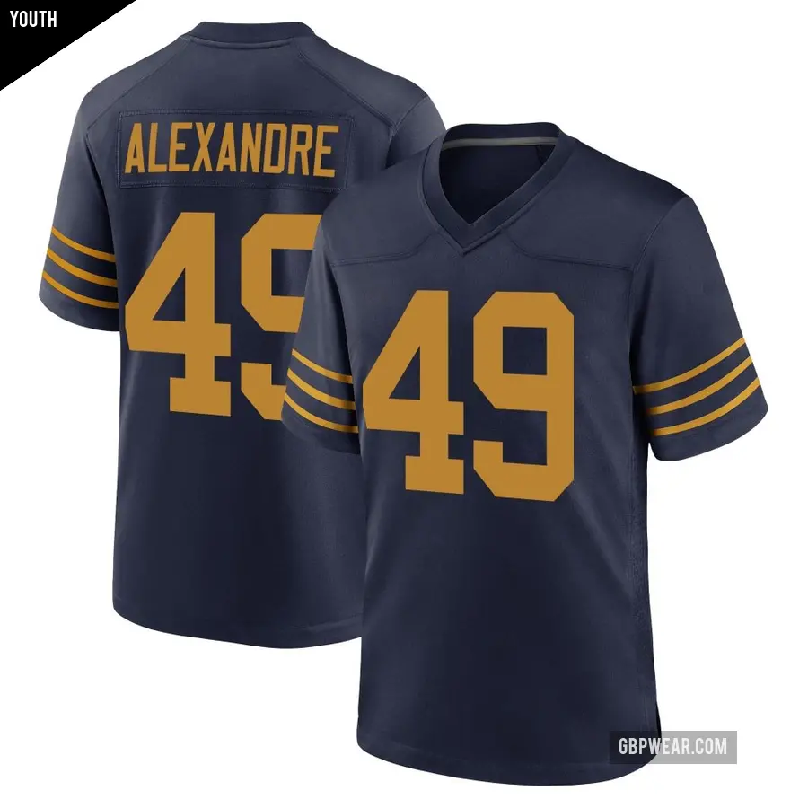 Youth Green Bay Packers ＃49 Deslin Alexandre Navy Game The 1923 Classic Jersey