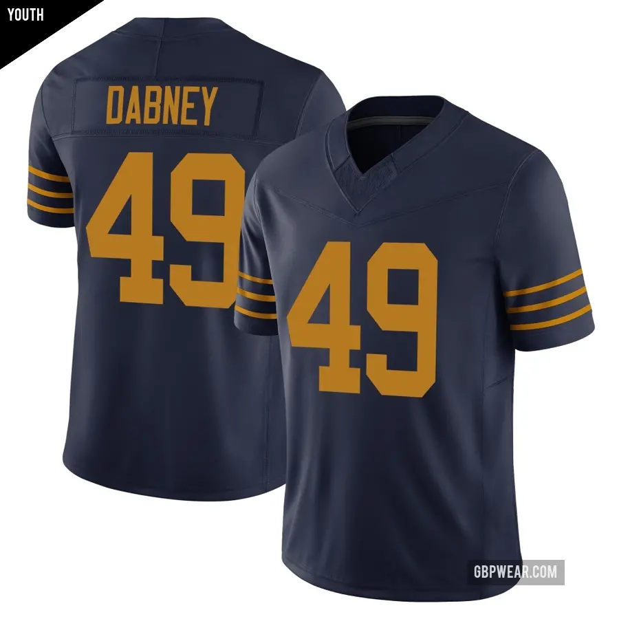 Youth Green Bay Packers ＃49 Drake Dabney Navy Limited The 1923 Classic Vapor F.U.S.E. Jersey