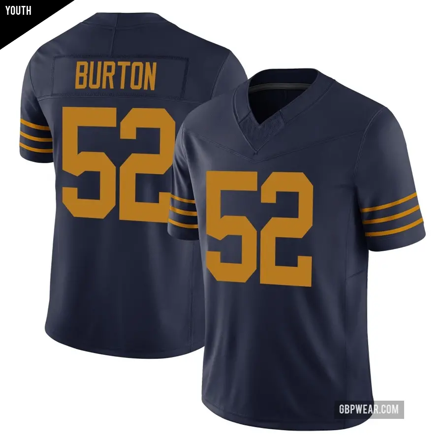 Youth Green Bay Packers ＃52 Jager Burton Navy Limited The 1923 Classic Vapor F.U.S.E. Jersey