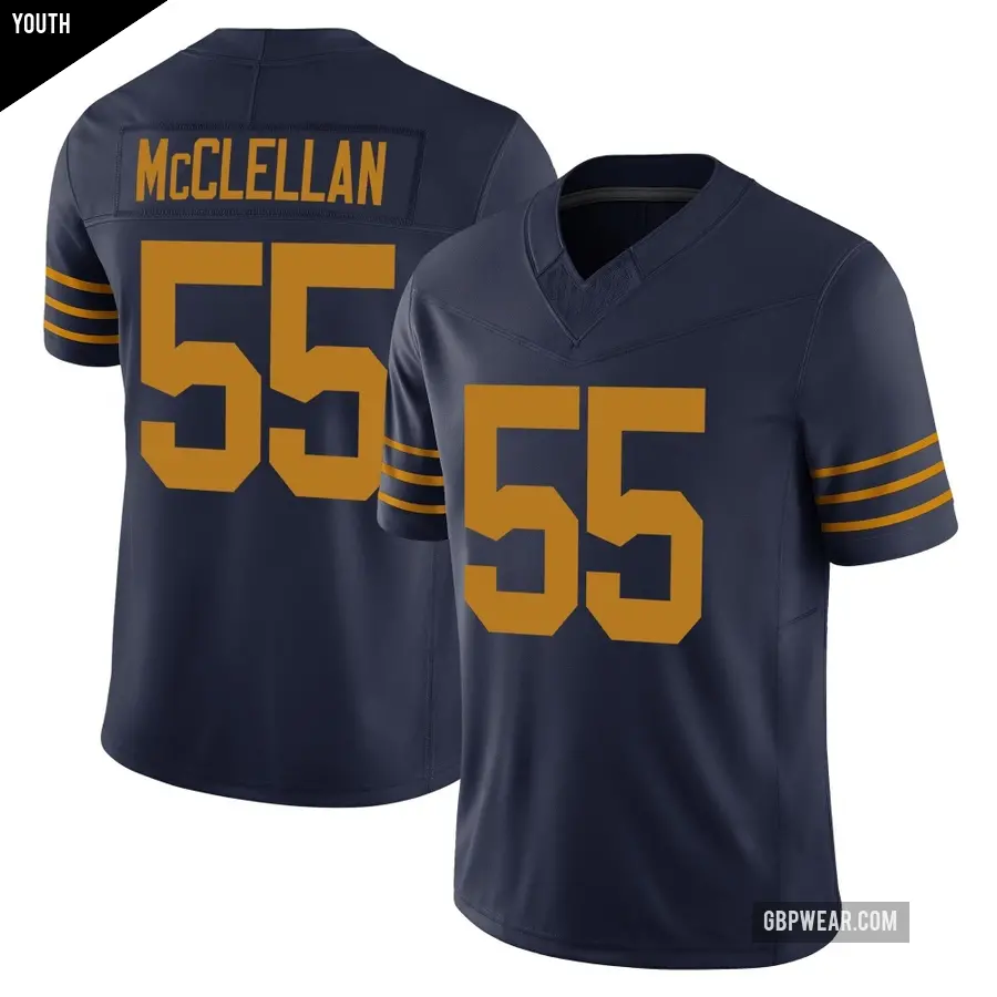 Youth Green Bay Packers ＃55 Chris McClellan Navy Limited The 1923 Classic Vapor F.U.S.E. Jersey